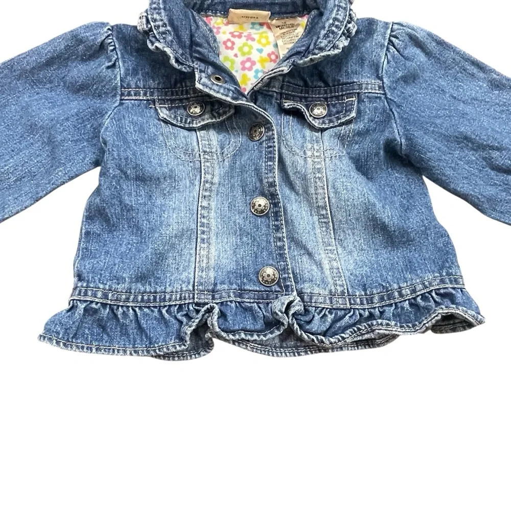 Arizona Jean Company Blue Kids Denim Jacket Girls Size 12 Months